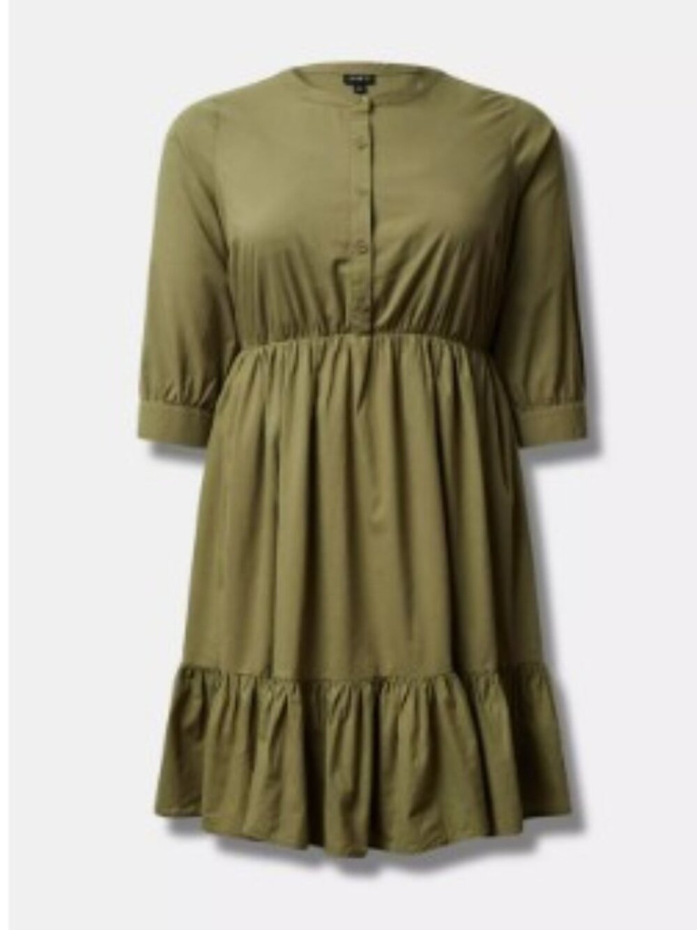 Torrid Mini Voile Mandarin Collar Dress — SKU 40261036 (Size 2 — Olivine)